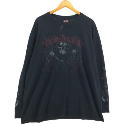 Stussy スカル柄 ブラック長袖シャツ 古着 ステューシー STUSSY ドクロ柄 スカル柄 ロングTシャツ