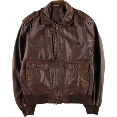 古着 U2 WEAR ME OUT レザーフライトジャケット メンズL相当