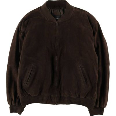 croft & barrow スウェードレザー ジャケット 本革 サイズL 古着 クラフトアンドバロー CROFT&BARROW 中綿入り スエード