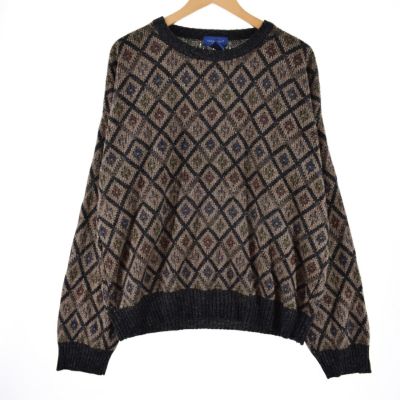 THE ITALIAN SWEATER CO. チェック柄 アクリル×ウールニットセーター イタリア製 メンズXL /eaa365727