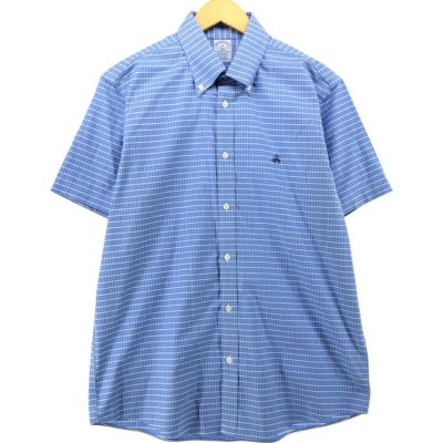古着 ブルックスブラザーズ Brooks Brothers 1818 半袖 ボタンダウン チェックシャツ メンズM相当 /eaa539683 【中古】 【250421】