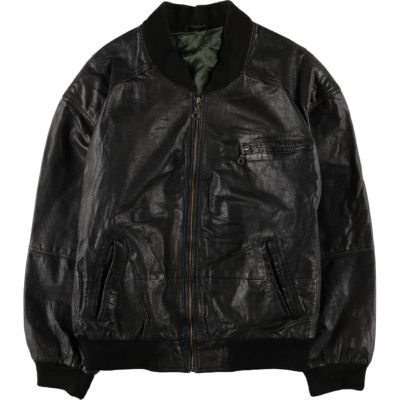 ARMANI JEANS レザージャケット　牛革　Mサイズ相当 古着 アルマーニ ARMANI JEANS レザージャケット レディースL相当