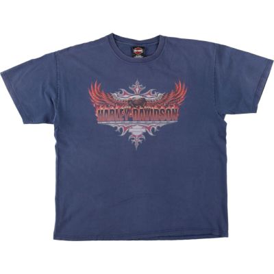 古着 ハーレーダビッドソン Harley-Davidson 鷲柄 イーグル柄 ファイヤーパターン モーターサイクル バイクTシャツ メンズXL相当 /eaa537017 【中古】 【250421】