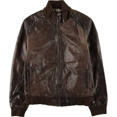 古着 アルマーニ ARMANI JEANS レザージャケット レディースL相当