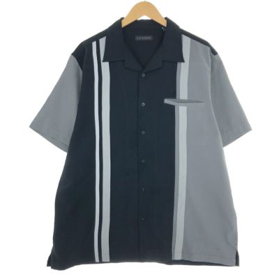 古着 GEORGE オープンカラー 半袖 ツートンシャツ メンズL