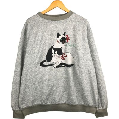 古着 80年代 ネコ柄 アニマル スウェットシャツ トレーナー USA製