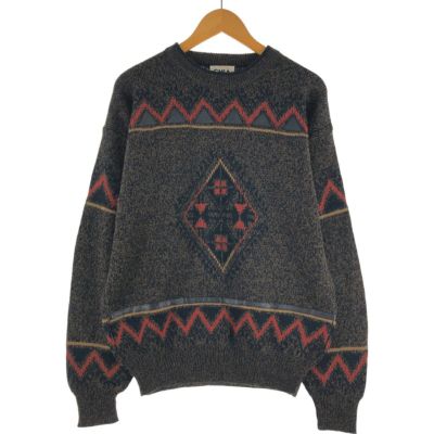 古着 CHIA 総柄 アクリルニットセーター メンズL相当 /eaa399316 【中古】 【250422】