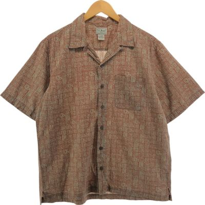 古着 90～00年代 エルエルビーン L.L.Bean 総柄 半袖 オープン