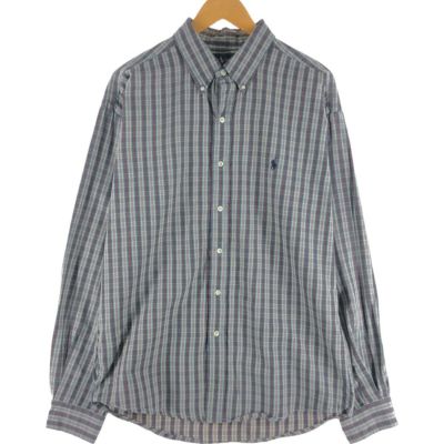 90's 古着 ラルフローレン\"BLAKE\"シルクリネンBDシャツ カーキ L 90's 古着 ラルフローレン