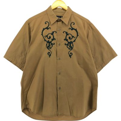 古着 80年代 アニエスベー agnes b. 刺繍 半袖 コットンシャツ