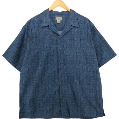 古着 90～00年代 エルエルビーン L.L.Bean 総柄 半袖 オープン
