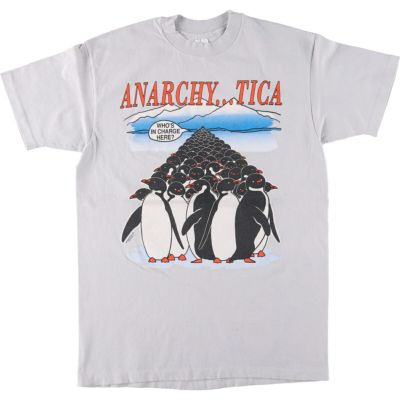 古着 80年代 ヘインズ Hanes BEEFY-T 青タグ ペンギン柄 アニマルTシャツ USA製 メンズL相当 ヴィンテージ /eaa541689 【中古】 【250424】