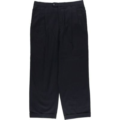 古着 PAVONE ストライプ柄 ツータック ウールパンツ スラックス イタリア製 メンズw34相当 /eaa540646 【中古】 【250424】