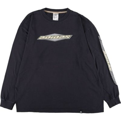 古着 90年代 アディダス adidas 両面プリント ロングTシャツ ロンT