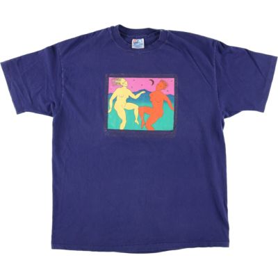 古着 90年代 ヘインズ Hanes BEEFY-T 青タグ アートTシャツ USA
