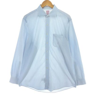 ブルックスブラザーズ 未使用新品 青と白のストライプ長袖シャツ ブルックスブラザーズ 未使用新品 青と白のストライプ長袖シャツ