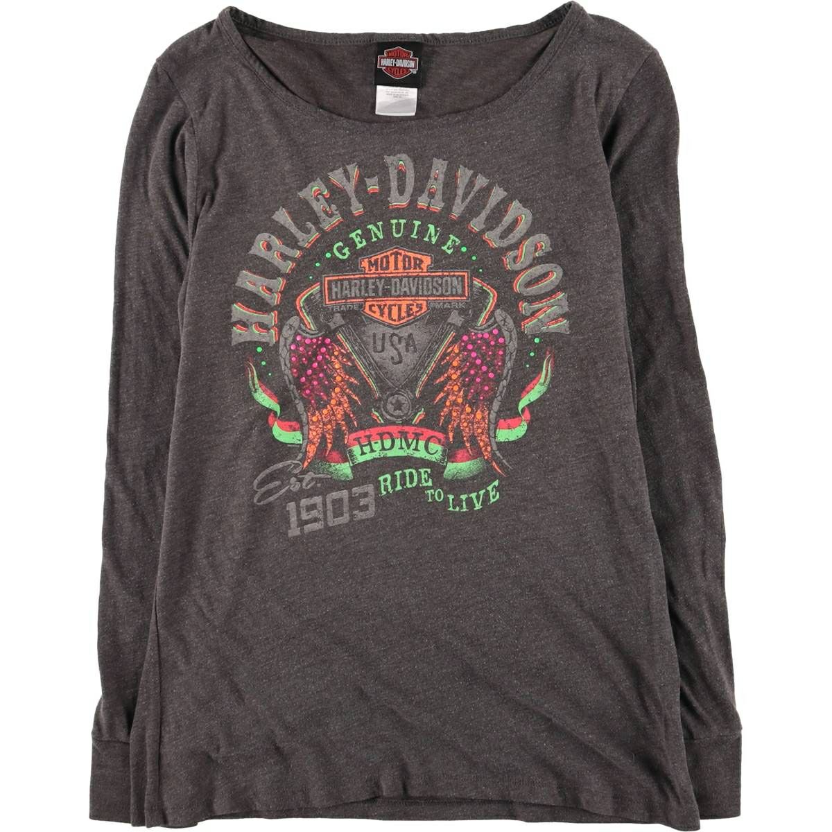 古着 ハーレーダビッドソン Harley-Davidson ロングTシャツ ロンT USA  