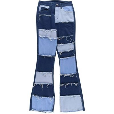古着 jeans パッチワーク フレアカットデニムパンツ レディースS相当 /eaa541498 【中古】 【250425】 【Elulu/エルル】