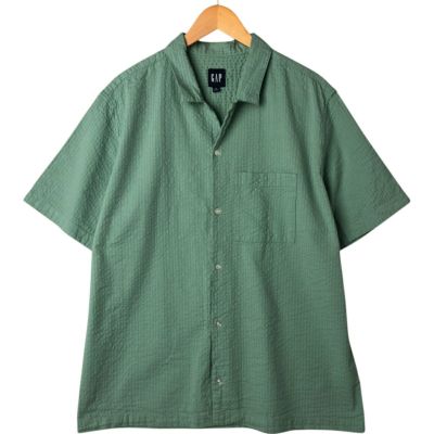 古着 ギャップ GAP シアサッカー 半袖 オープンカラー コットンシャツ ボックスシャツ メンズXL相当 /eaa541727 【中古】 【250425】 【NL2503】