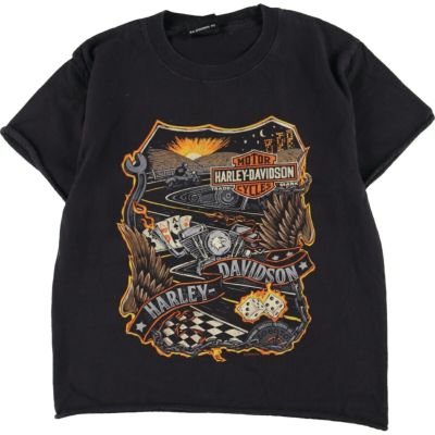 ハーレーダビッドソン Harley-Davidson 両面プリント カットオフ モーターサイクル バイクTシャツ メンズXL /eaa315757