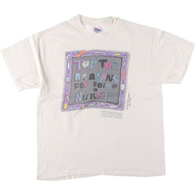 古着 90年代 ヘインズ Hanes BEEFY-T メッセージプリントTシャツ USA製 メンズL相当 ヴィンテージ /eaa542785 【中古】 【250426】