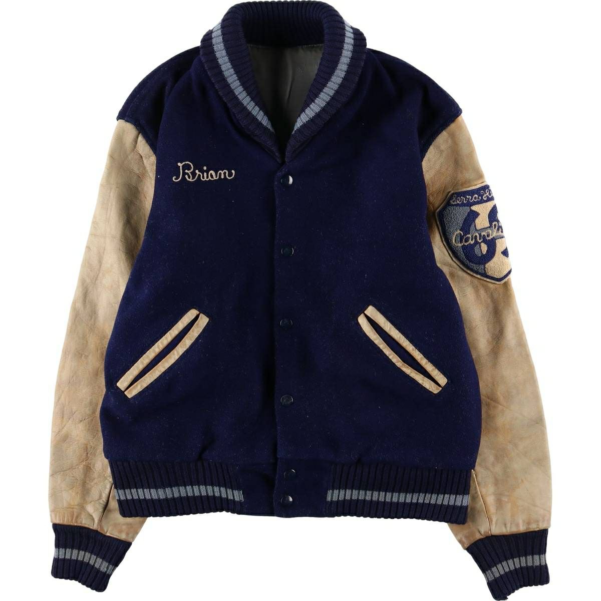 古着 70年代 KAYE BROS セーラーカラー ウールスタジャン アワード