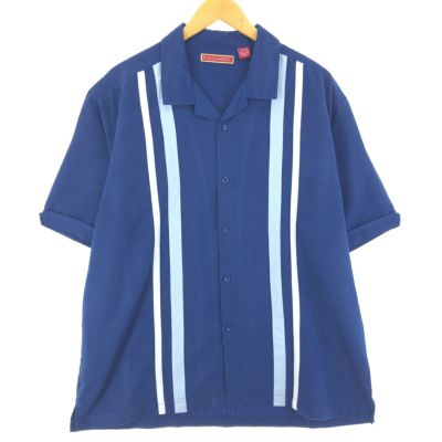 古着 GEORGE オープンカラー 半袖 ツートンシャツ メンズL