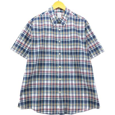 古着 ブルックスブラザーズ Brooks Brothers Est.1818 半袖 ボタンダウン チェックシャツ メンズXL相当 /eaa541708 【中古】 【250426】